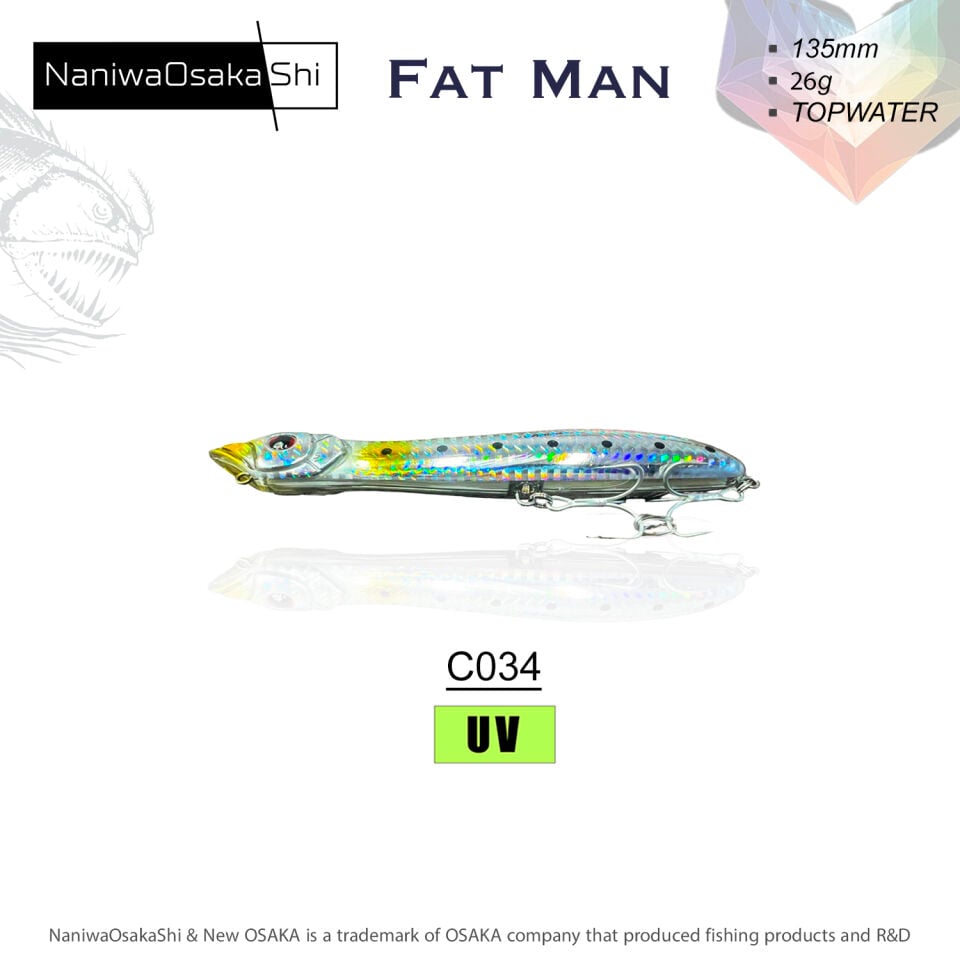 NANIWAOSAKASHI FAT MAN 135MM 26GR TOPWATER C034