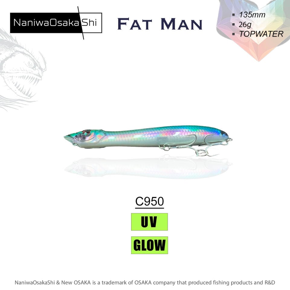 NANIWAOSAKASHI FAT MAN 135MM 26GR TOPWATER C950
