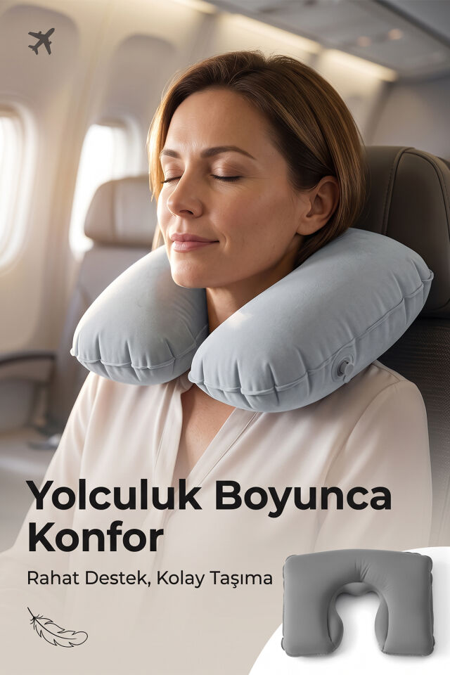 Şişme Boyun Yastığı – Ortopedik Destekli Katlanabilir Yastık