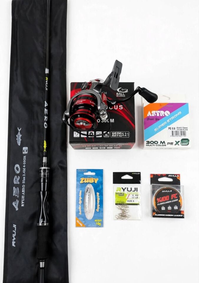 Ryuji Aero Spin Olta Takımı - Başlangıç ve Orta Seviye Komple Set - 2.40M 4-35GR